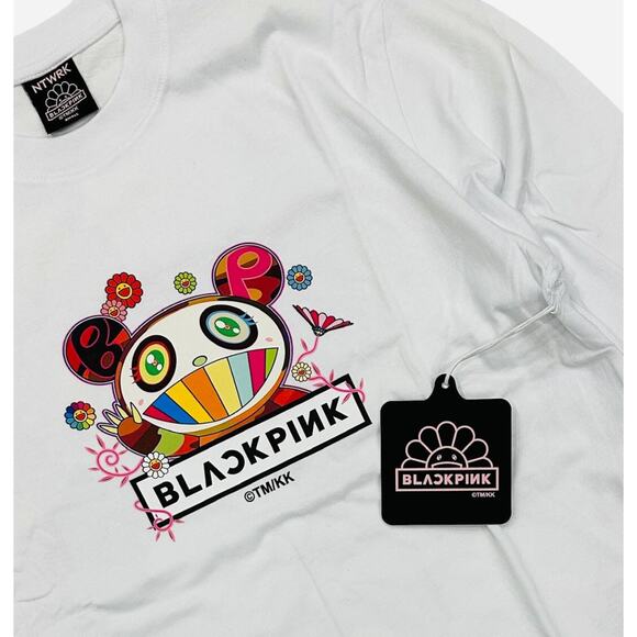 BLACKPINK Unisex X Takashi Murakami Panda Flower Long Sleeve Tee T-Shirt - Picture 3 of 5